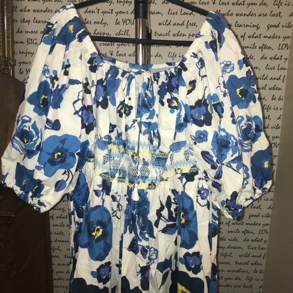 PLENTY BY TRACY REESE OFF-THE-SHOULDER PUFF-SLEEVE SMOCKED DRESS - Picture 4 of 13